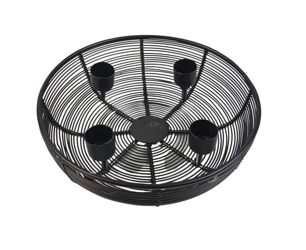 Adventskranz Metallschale schwarz Ø 20,5cm